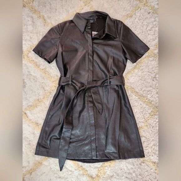 Vici Dresses & Skirts - NWOT Black Vegan Leather Dress